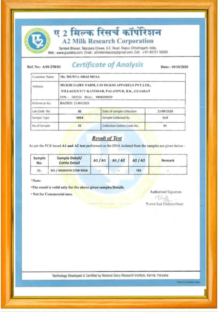 mukhia a2 milk test1
